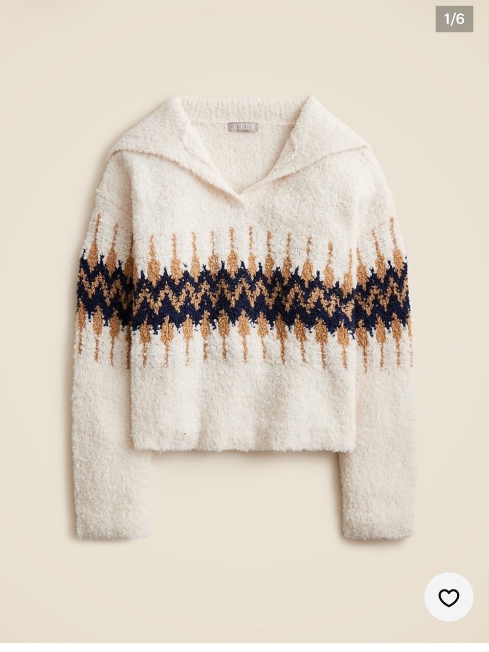 J. Crew Nordic Johnny Collar Sweater size small